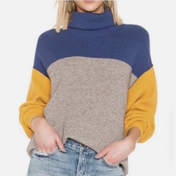 NWT-Free People Softly Structured Color Block Sweater - M - Picture 11 of 13